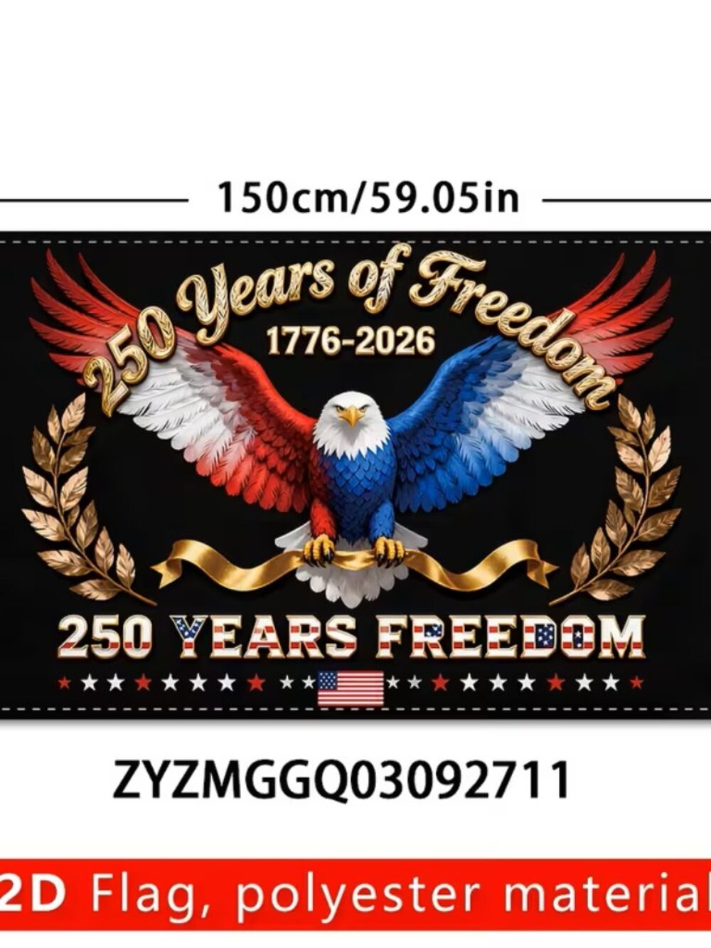 #105  2D Flat Banner, 1pc American 250th Anniversary Decoration Background Flag